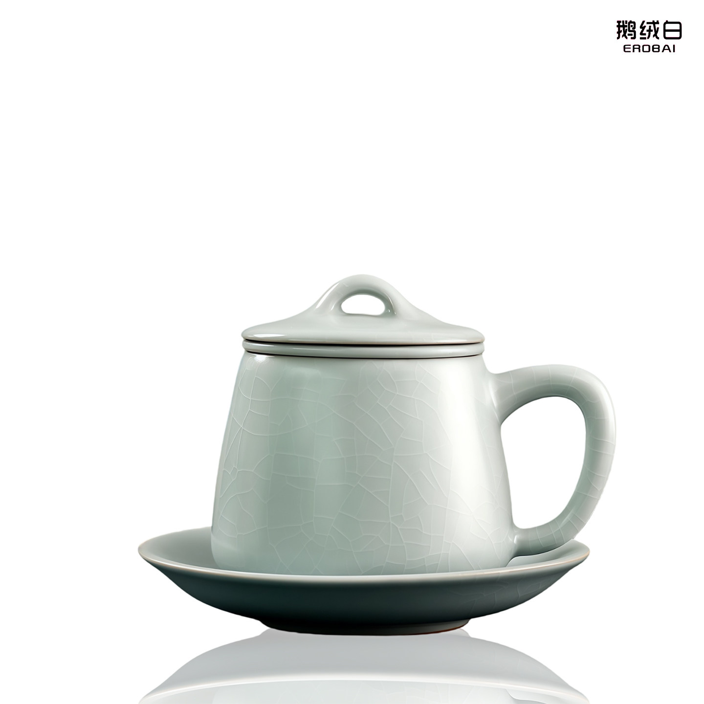 鹅绒白汝窑石瓢茶水分离杯养金线