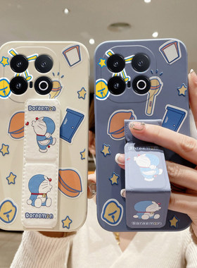 卡通款适用于iQOO15手机壳13/12Pro哆啦梦NEO11/10磁吸支架Z10turbo+/9Pro活力折叠腕带套爱酷Z9防摔硅胶软壳