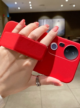 适用于vivoS50手机壳新款S30/20Pro/19/18Pro男女简约款17E防摔磁吸支架16/15/12Pro/10/折叠腕带纯色中国红