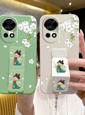 适用于华为Nova15Ultra手机壳14活力版/13/11ultra古风12Pro美人10Pro桌面9/8/7防摔支撑架折叠腕带硅胶软壳