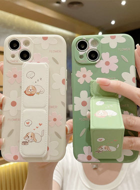 适用于华为mate80ProMax手机壳小花狗70Pro+/60便携推拉nova15Ultra磁吸桌面支撑架14/13/12折叠腕带硅胶软壳