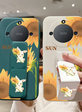 支架防摔适用于荣耀X70手机壳X60GT磁吸支架款款POWER折叠腕带honorGTPro硅胶软壳保护套荣耀X50简约小清新