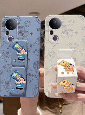 vivoS20Pro手机壳薯片蜡笔小新S19/S18背贴带支架S17E磁吸腕带VIVOS16/s15Pro/s12/s10/s9桌面横竖屏追剧神器