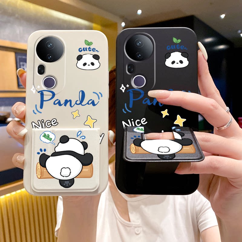 适用于vivoS50Promini手机壳折叠支架s30/20/19/18Pro新款磁吸17调皮熊猫S16/15可爱12/10情侣防摔软壳腕带套