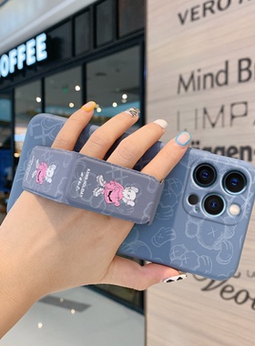 适用于苹果17ProMax手机壳新款16Pro/15plus折叠腕带iPhone14磁吸支架款13PRO/12/11防摔XR/8/7芝麻街6保护套