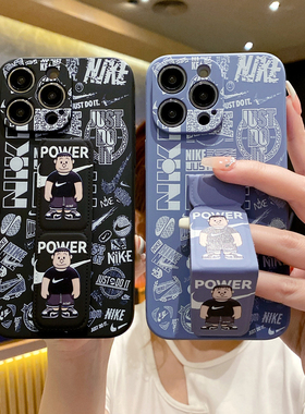 潮牌胖虎适用于VIVOS50Promini新款手机壳s30/20/19防摔全包18/17e/16磁吸支架15/12Pro折叠腕带男款硅胶软壳