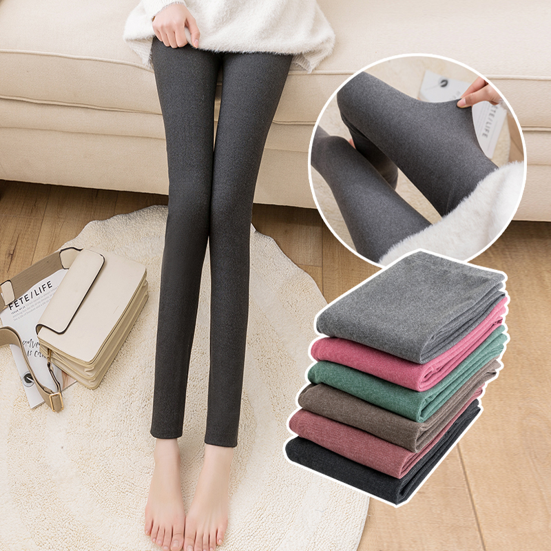 秋冬季自发热打底裤女正品德绒阳离子加绒保暖裤高腰紧身裤外穿