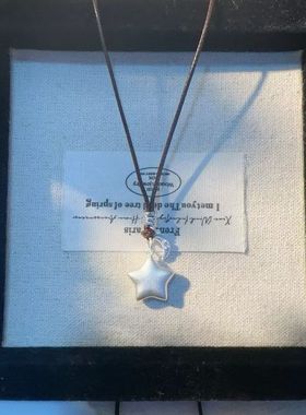 足银999星星月亮套链女小清新小众设计感高级感百搭送女友闺蜜