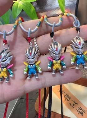 999纯银足银赛罗奥特曼项链吊坠帅气宝宝男女孩儿童银饰挂坠变色