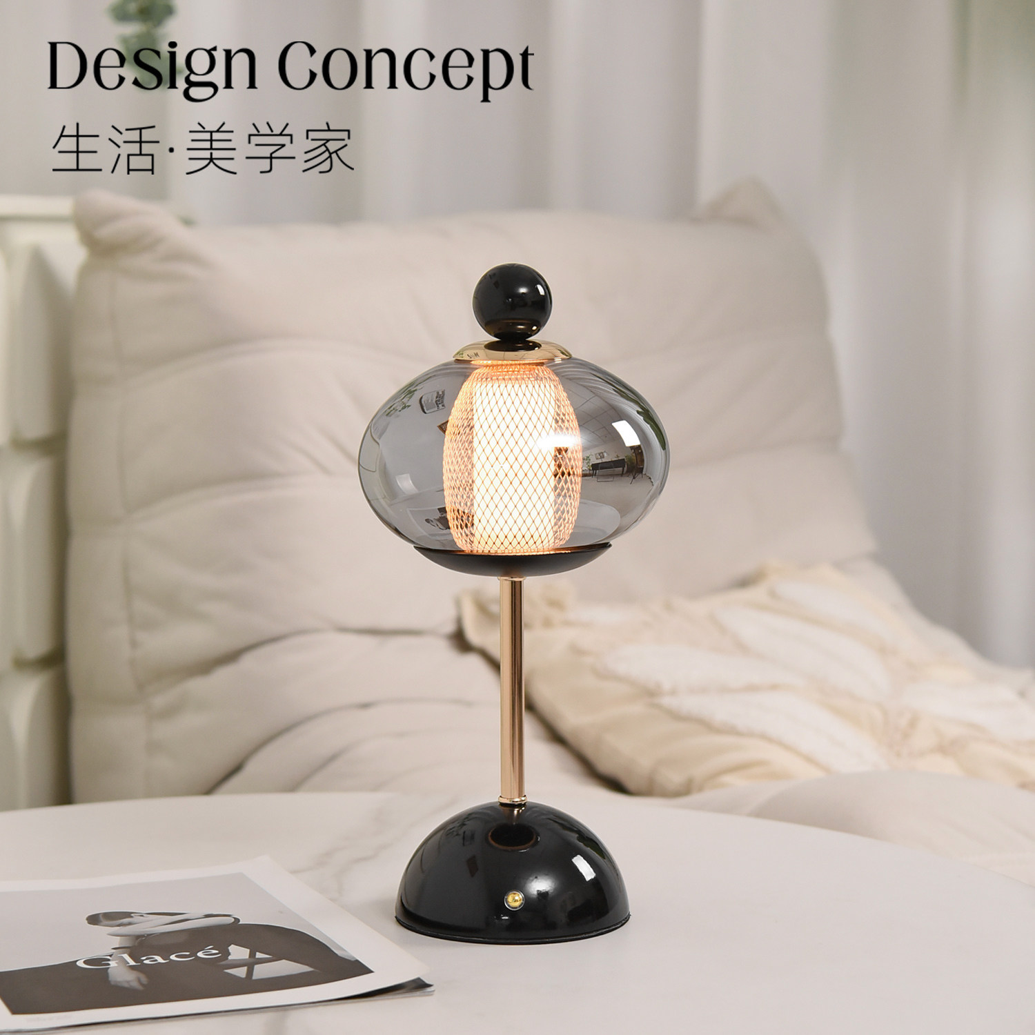 轻奢充电台灯主卧室床头灯2025新款现代复古高级感装饰氛围小夜灯,家装灯饰光源,装饰台灯,淘宝优惠券,粉丝福利购,淘宝优惠卷