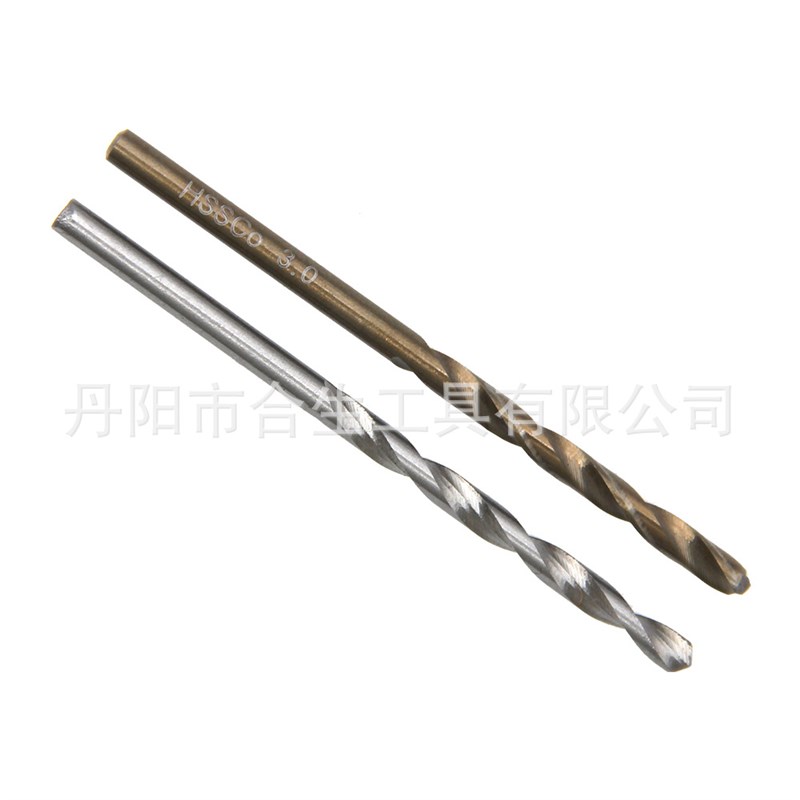 M35烤黄高速钢直柄麻花钻10pc轴B承钢本色1-3mm小钻头钻孔开孔工