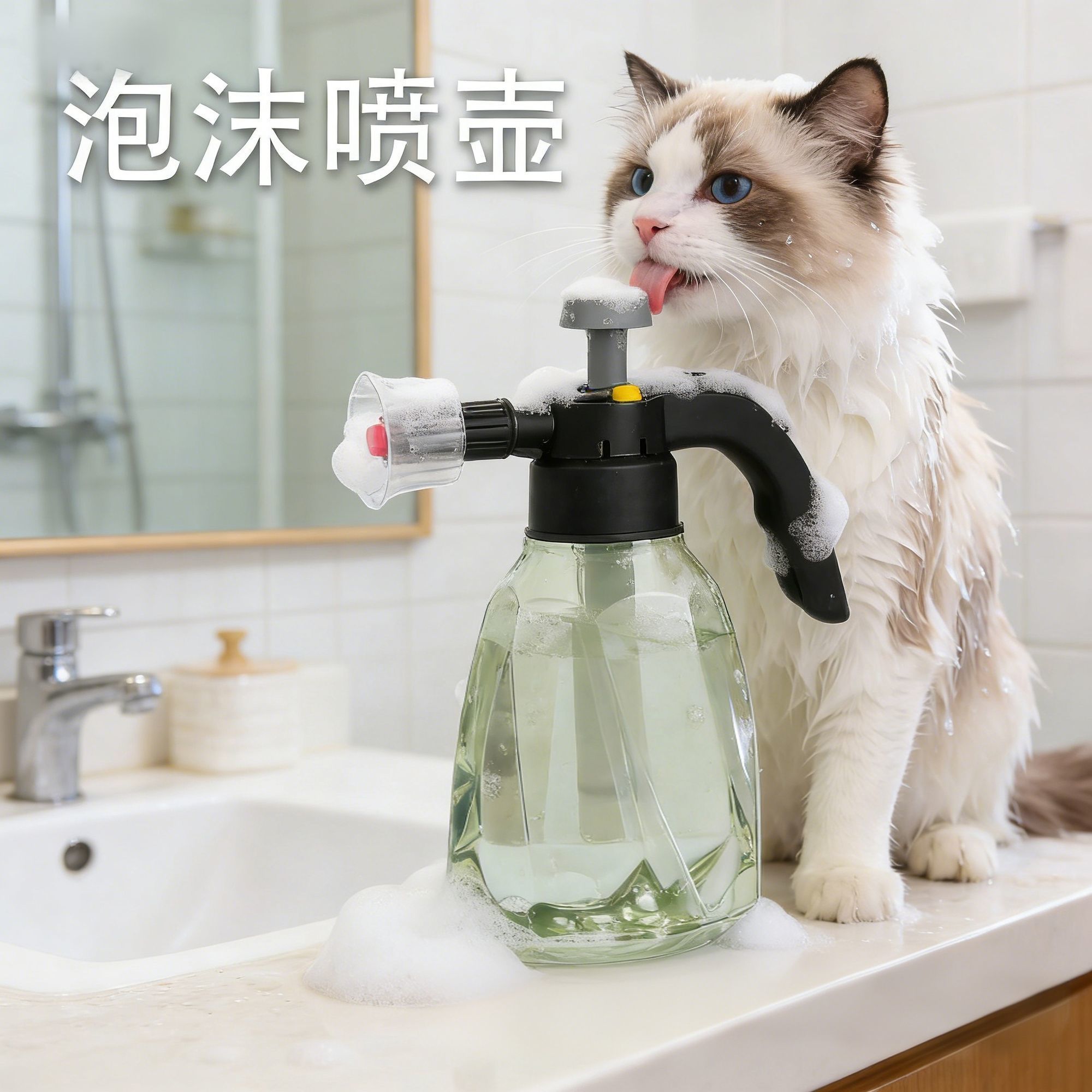 宠物洗澡泡沫喷壶泡沫型喷雾器起泡器手动加压宠物专用猫咪狗狗
