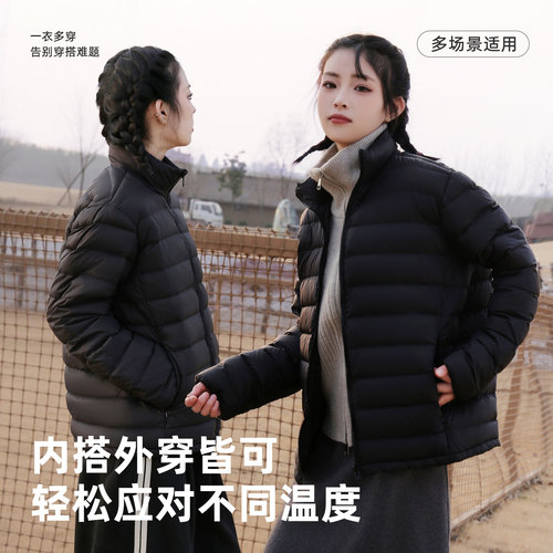 白鸭绒羽绒内胆女款防风保暖外套