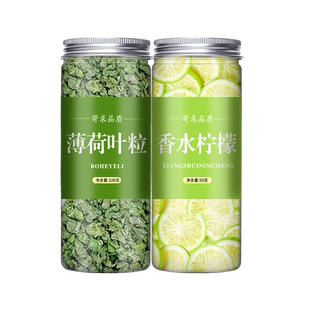 薄荷柠檬茶香水柠檬冻干青柠檬薄荷叶粒组合夏天凉茶冷泡茶冷萃茶