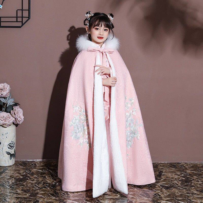 女童冬季喜庆保暖加绒加厚斗篷长款外套中国风女宝超仙汉服披风冬使用感如何?