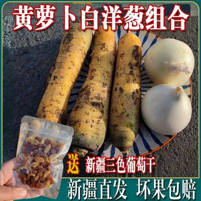 新疆白洋葱黄萝卜皮牙子冰糖心黄胡萝卜手抓饭组合新鲜蔬菜1/3斤