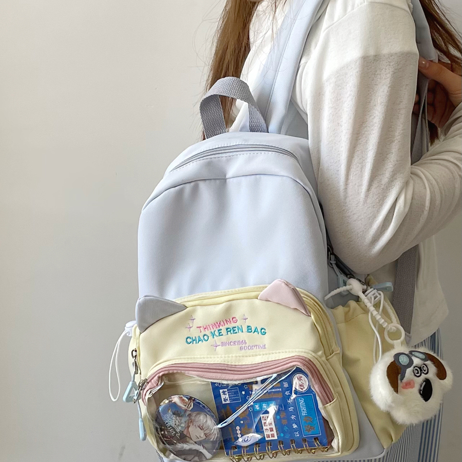 透明痛包女童双肩包迷你吧唧