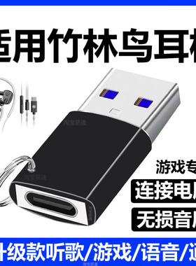适用竹林鸟惊鸿Z3耳机连接电脑转接头TYPE-C转USB转换器麒麟ZG1/夜莺Z1/霜华Z2耳麦连接器高清无损开麦转换头