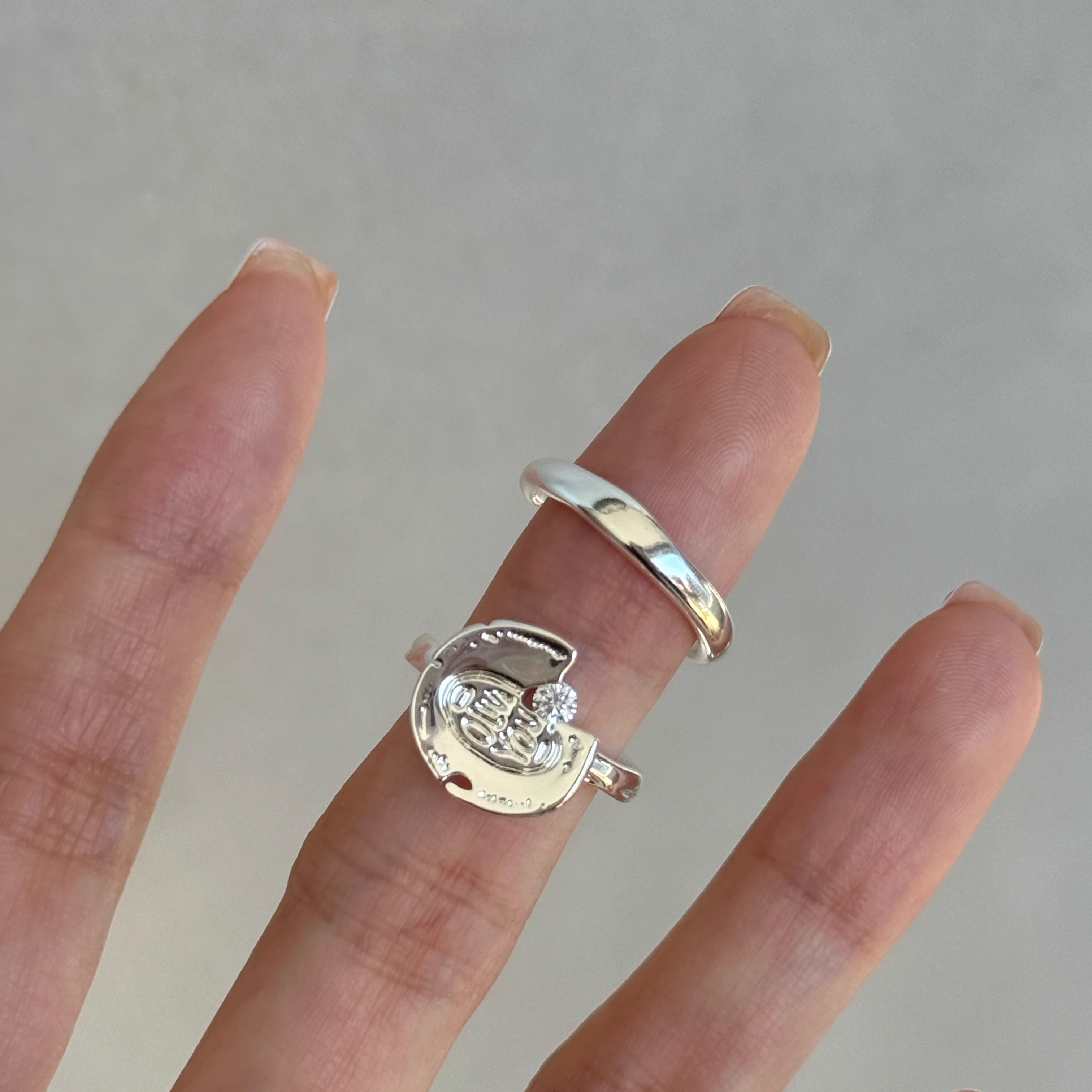 原创设计 韩国ins韩风饼干戒指女轻奢高级设计感时尚开口戒可调节