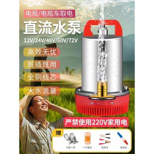 直流潜水泵48v60v72伏家用电瓶车水泵农用灌溉潜水泵直流无刷水泵