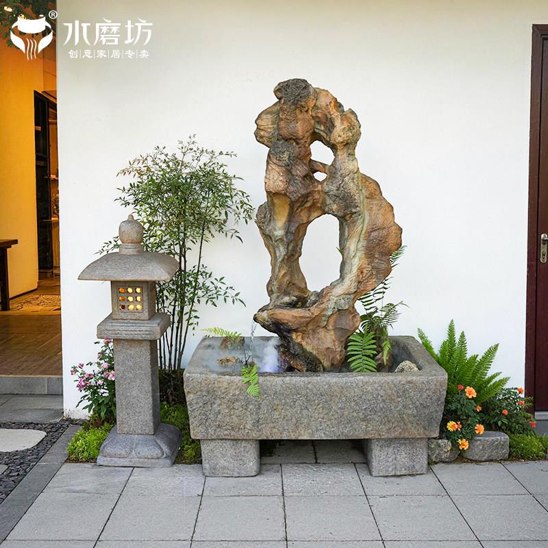 水磨坊中式庭院仿太湖石流水摆件循环水景观户外花园装饰造景鱼缸