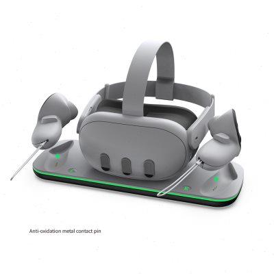 Meta Quest3 VR充电底座 Meta Quest3手柄触点式座充带炫彩LED灯