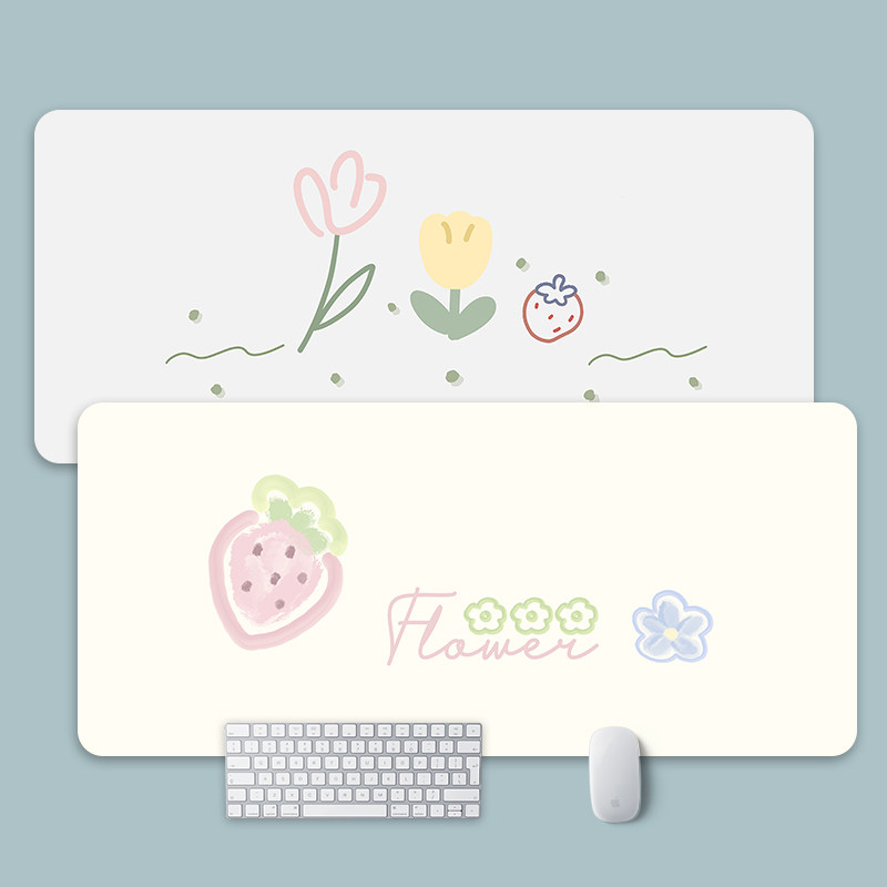 简约花朵防水皮革鼠标垫超大号办公桌垫电脑键盘垫免洗学生写字垫,电脑硬件/显示器/电脑周边,鼠标垫/贴/腕垫,淘宝优惠券,粉丝福利购,淘宝优惠卷
