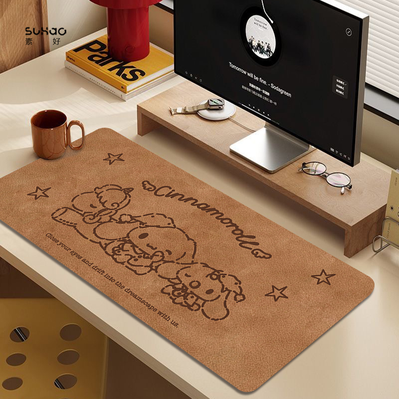 焦糖色玉桂狗鼠标垫超大女生