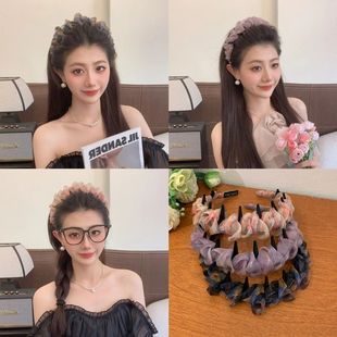 超仙網(wǎng)紗發(fā)箍女2025新款 百搭洗臉防滑帶齒頭箍 外戴高級感洋氣時尚