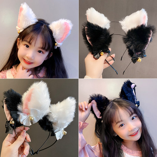 磐玲儿童猫耳朵铃铛发箍