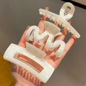 人鱼姬醋酸发夹女夏季 新款 后脑勺盘发鲨鱼夹韩国气质蝴蝶抓夹头饰