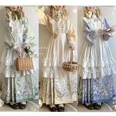 云熏阁原创汉洋折衷琵琶袖 汉服马面罩裙加绒斗篷洛丽塔可爱风秋冬