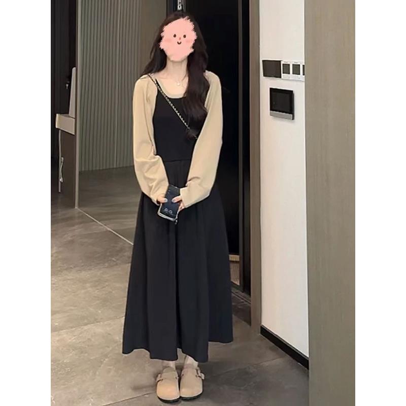 JOYIASS桔梗法式两件套女2025春秋新款时尚气质长袖开衫搭配吊带