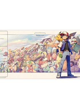 PTCG卡垫小智全家福精灵宝可梦卡牌垫单人橡胶桌垫Playmat Diy