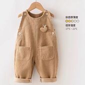 春秋婴幼儿连体裤 5岁小童休闲裤 婴儿背带裤 可爱宝宝灯芯绒裤 潮.