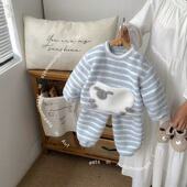 两件套婴幼儿可爱休闲外出套装 2026秋冬新品 宝宝加厚毛绒卫衣卫裤