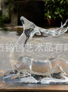 透明树脂轻奢透明摆件酒店玄关客厅现代艺术工艺品抽象创意