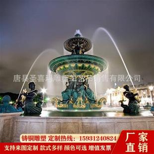 鑄銅十二生肖獸首噴泉水景雕塑獸頭人身像一套噴泉吐水雕塑擺件