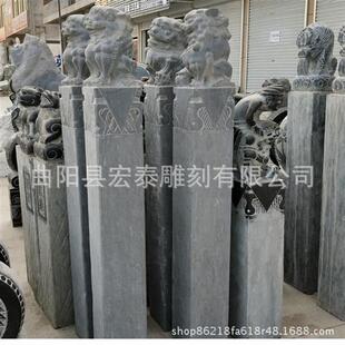 仿古做旧石雕动物拴马桩大理石柱子仿古拴马桩青石拴马桩石头柱