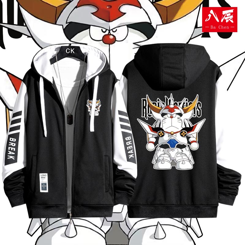 魔神坛斗士哆啦A梦联动漫连帽开衫拉链卫衣男宽松休闲穿搭印花潮