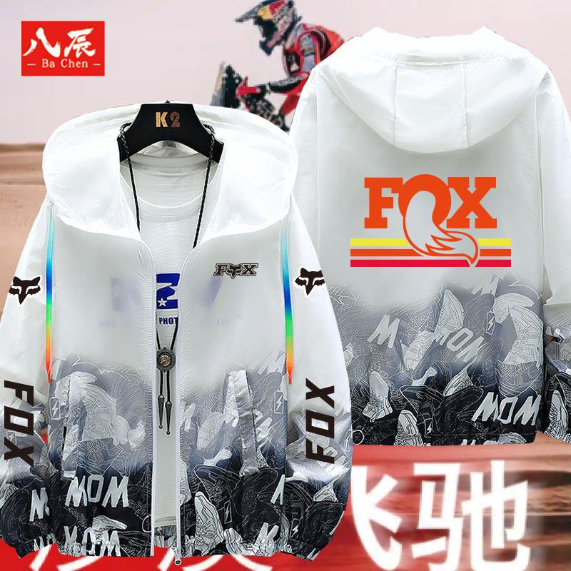 Fox Racing越野摩托山地自行车连帽防晒服衣服夏福克斯骑行外套男