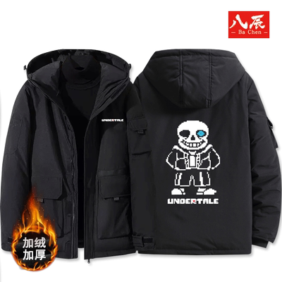 游戏 传说之下 undertale 周边 sans审判眼男连帽羽绒服外套上衣