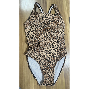 韩国比赛训练速干专业学游泳馆专用 36豹纹泳衣女连体竞技泳装