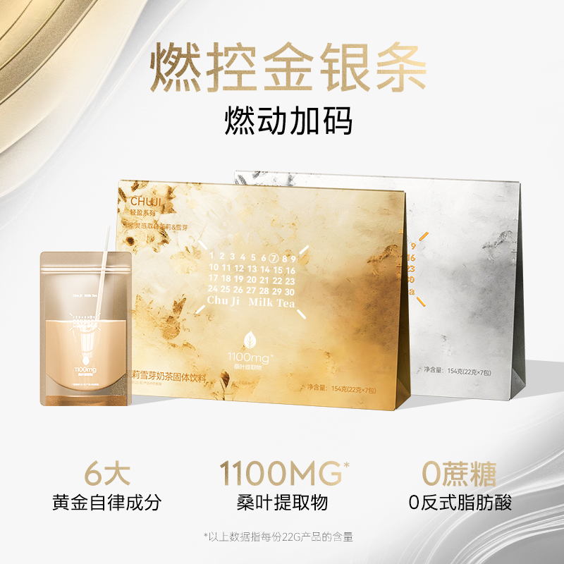 初吉燃控金银条EGCG袋装奶茶冲泡茉莉雪芽桑叶玉米须绿茶奶茶粉