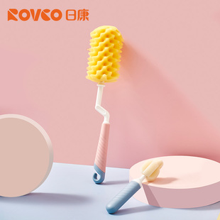 日康旋转海绵奶瓶刷奶嘴刷套装奶瓶清洗刷子清洁刷洗奶瓶刷子6021