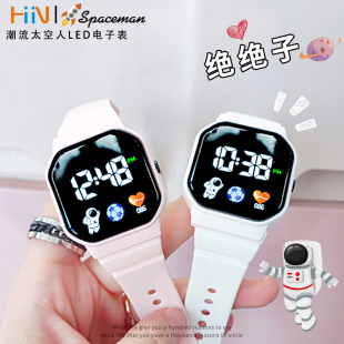 电子手表女学生简约韩版 初中防水运动儿童潮流男表ins风网红少女