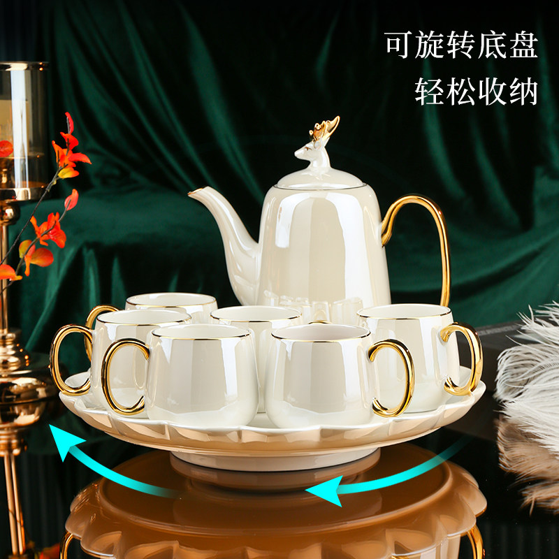 「一路有你」旋转水具茶壶套装高档礼盒生日礼物新婚结婚乔迁礼品