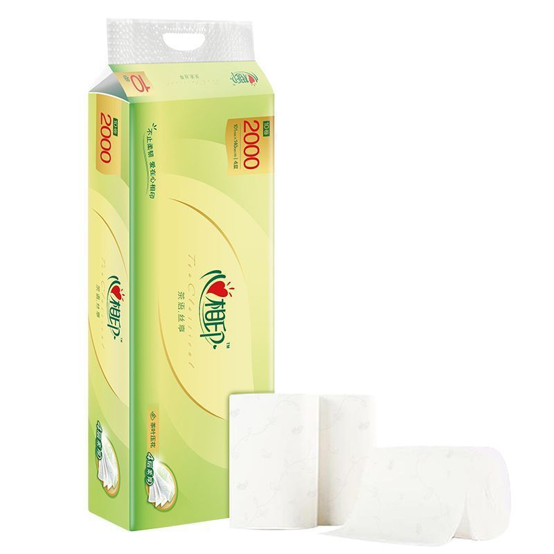 心相印茶语丝享卷纸无芯卷筒纸4层200g厕纸卫生纸超市同款