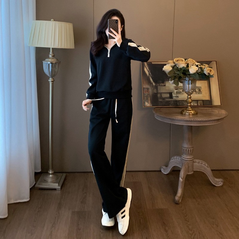 网红同款运动休闲套装女秋装气质显瘦遮肉时尚洋气卫衣卫裤