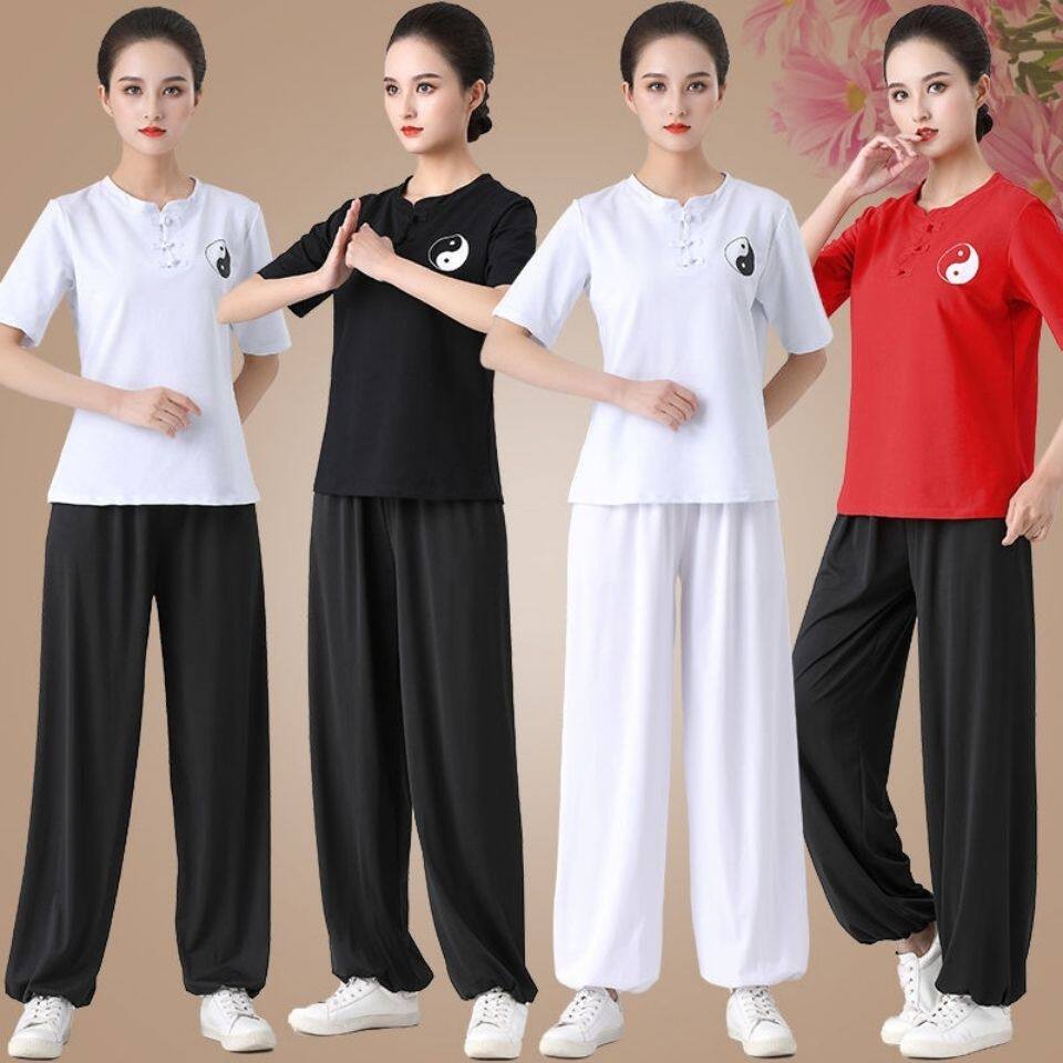 春夏新款太极服女武术套装莫代尔棉宽松中老年练功健身演出舞蹈服